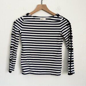 Kate Spade Striped Long Sleeve Top Blue White